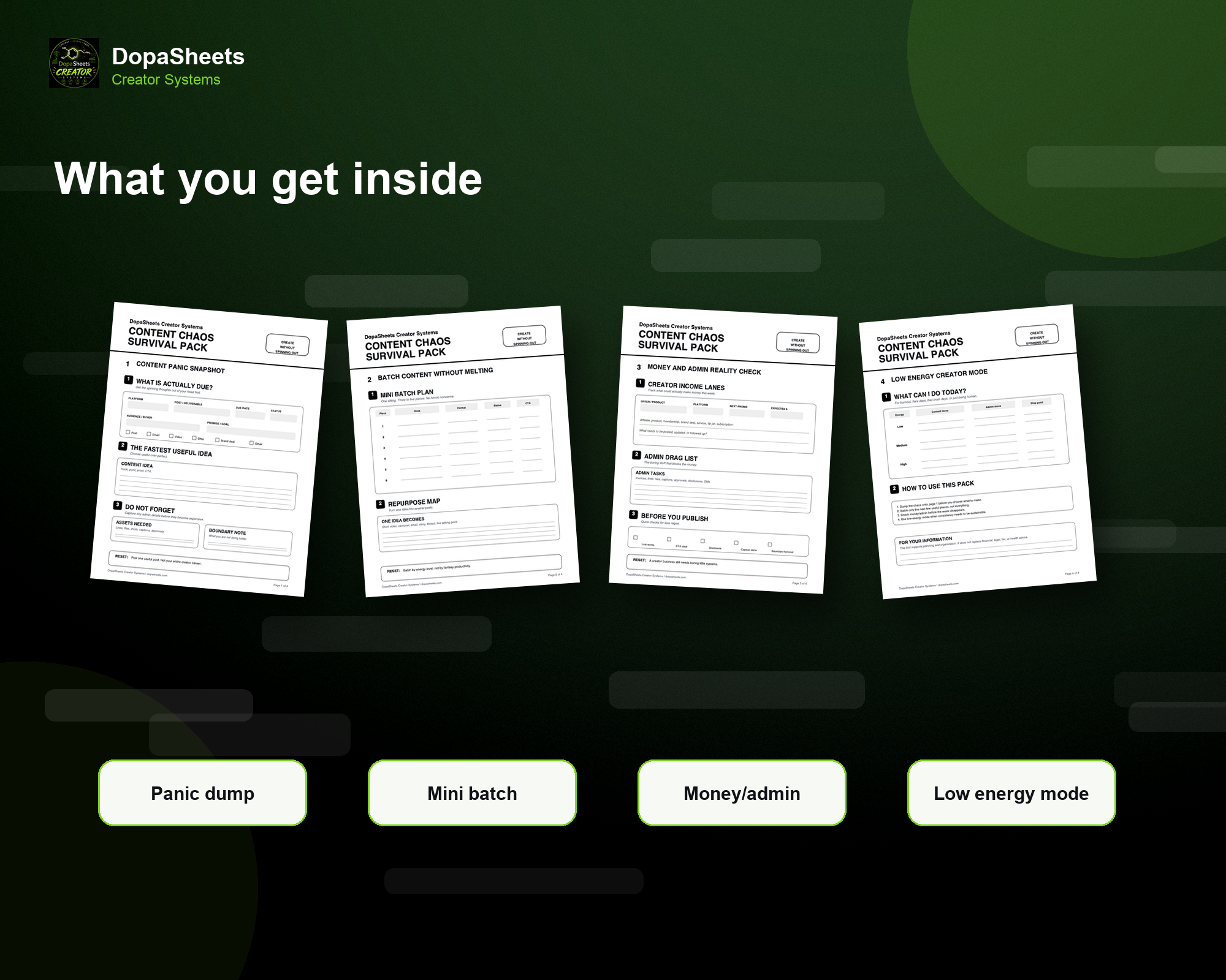 Inside the Creator Content Chaos Survival Pack